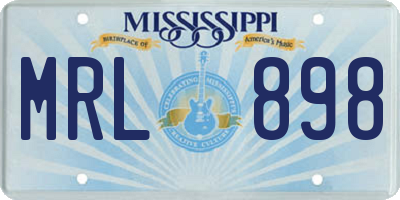 MS license plate MRL898