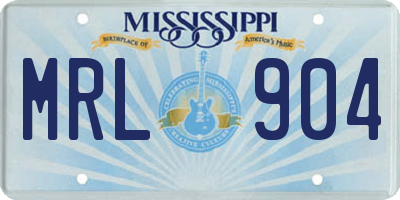 MS license plate MRL904