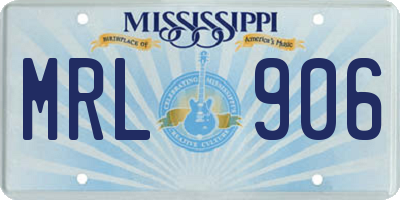 MS license plate MRL906
