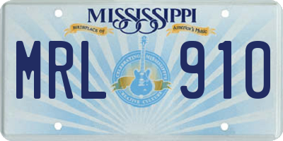 MS license plate MRL910