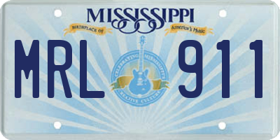 MS license plate MRL911