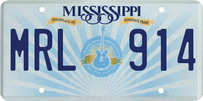 MS license plate MRL914