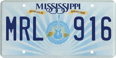 MS license plate MRL916