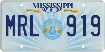 MS license plate MRL919