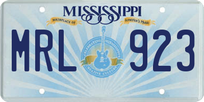 MS license plate MRL923