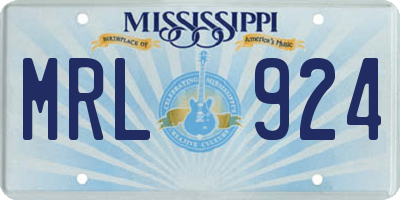 MS license plate MRL924