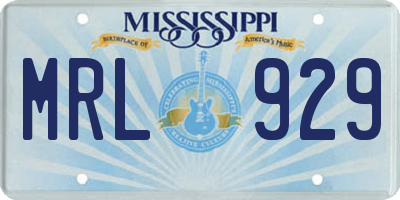 MS license plate MRL929