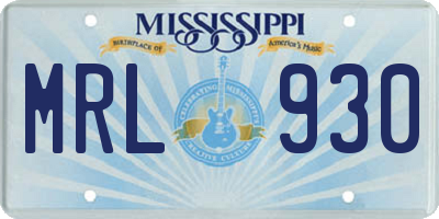 MS license plate MRL930