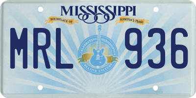 MS license plate MRL936