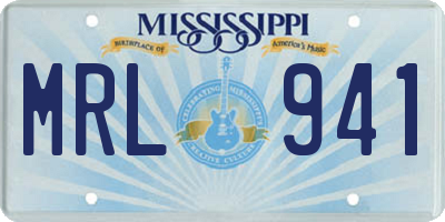 MS license plate MRL941