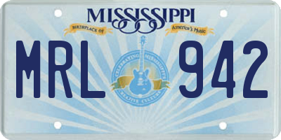 MS license plate MRL942