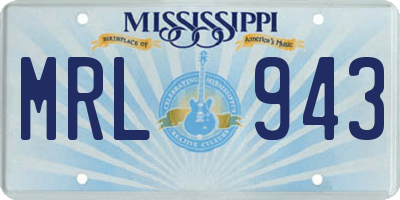 MS license plate MRL943