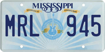 MS license plate MRL945