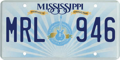MS license plate MRL946
