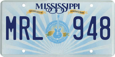 MS license plate MRL948