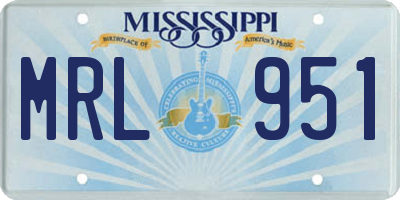 MS license plate MRL951