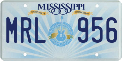 MS license plate MRL956
