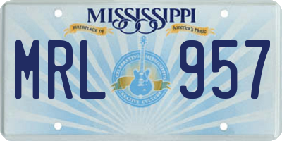 MS license plate MRL957