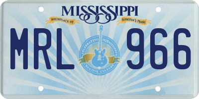 MS license plate MRL966