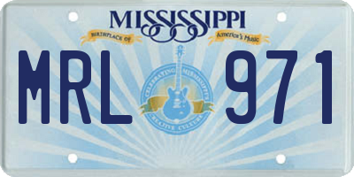MS license plate MRL971