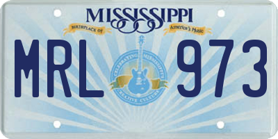 MS license plate MRL973