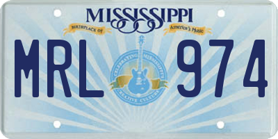 MS license plate MRL974