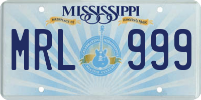 MS license plate MRL999