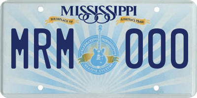 MS license plate MRM000