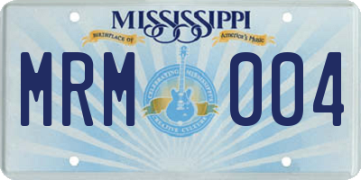 MS license plate MRM004