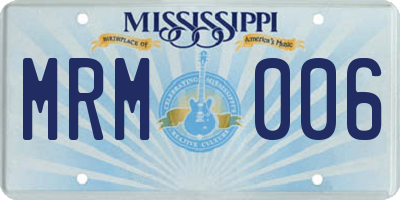 MS license plate MRM006