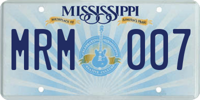 MS license plate MRM007
