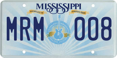MS license plate MRM008