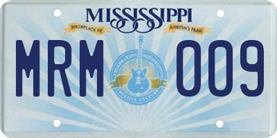 MS license plate MRM009