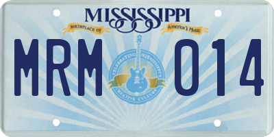 MS license plate MRM014