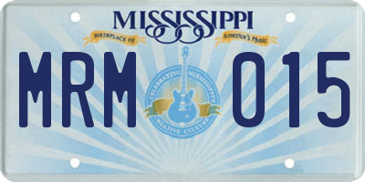 MS license plate MRM015