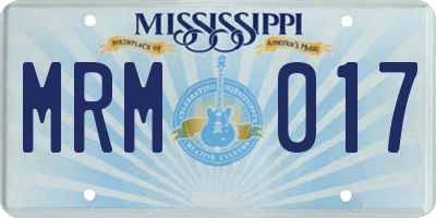 MS license plate MRM017