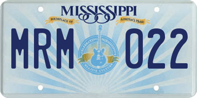 MS license plate MRM022