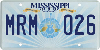 MS license plate MRM026