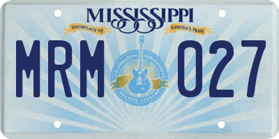 MS license plate MRM027