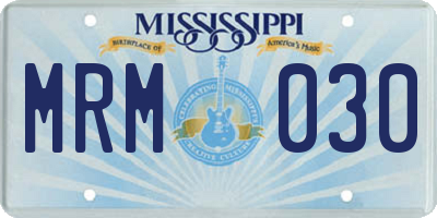 MS license plate MRM030