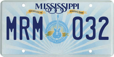 MS license plate MRM032