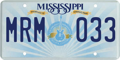 MS license plate MRM033