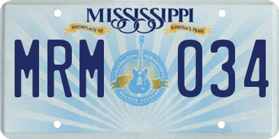 MS license plate MRM034