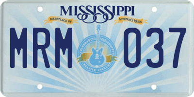 MS license plate MRM037