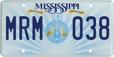 MS license plate MRM038