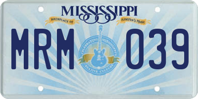MS license plate MRM039