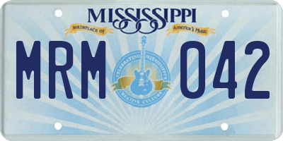 MS license plate MRM042