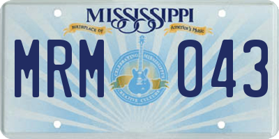 MS license plate MRM043