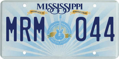 MS license plate MRM044