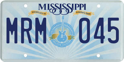 MS license plate MRM045